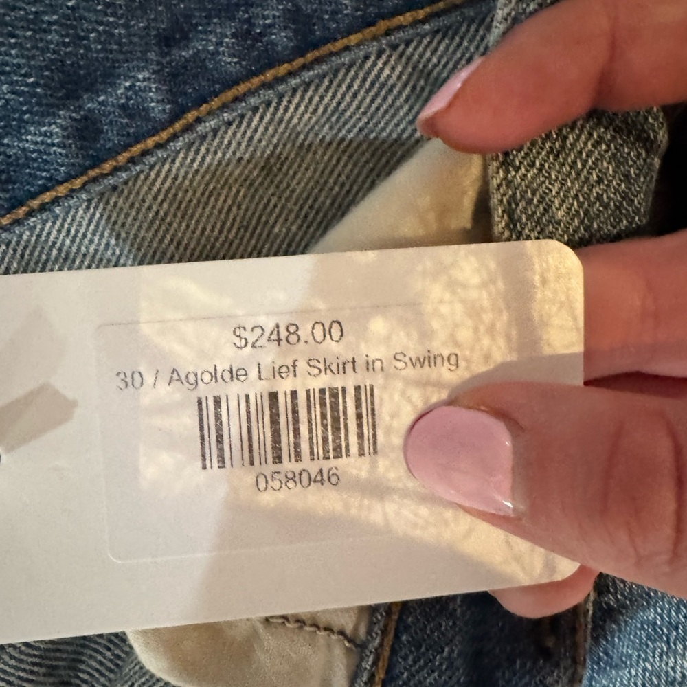 Agolde Blue Denim Maxi Skirt - Picture 7 of 7